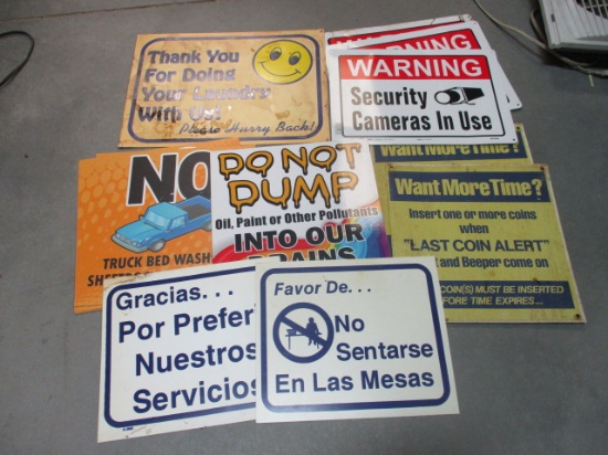 Collection of Metal and Plexiboard Signs