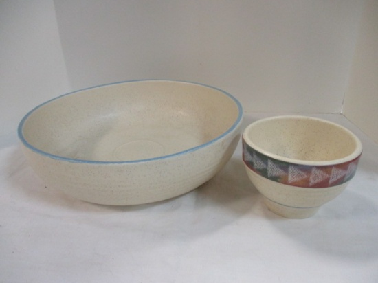 Treasure Craft "Horizon" Aztec Print Stoneware Chip and Dip Bowl