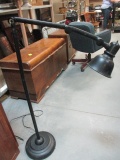 Black Metal Adjustable Swing-Arm Floor Lamp