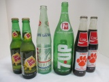 Collection of Vintage Coca-Cola, Sun-Drop, Dr. Pepper, and 7-Up Bottles