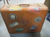 Vintage Samsonite Suitcase with Travel Stickers