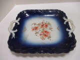 Vintage Handpainted Bavarian Porcelain Handled Tray