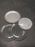 4 Vintage Glass Round Cake Plates/Platters