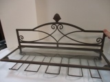 Metal Wall Wine Glass Rack with Glass Shelf