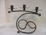 Scroll Metal Tabletop 3-Slot Candle Holder