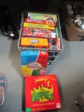 Crate of Board and Card Games - Cranium, Pictionary, Apples-to-Apples,