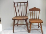 2 Vintage Wood Doll/Toddler Chairs