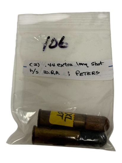 (2) .44 Extra long shotshells CF Collectible Cartridge Ammunition