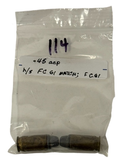 (2) .45 ACP CF Collectible Cartridge Ammunition