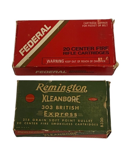 20rds. of .30-06 SPRG. & some Wax filled .303 BRITISH Cartridges