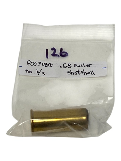 Possible Rare .58 Miller Shotshell CF Collectible Cartridge Ammunition