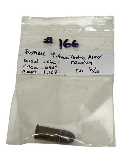 Possible 9.4mm Danish Army Revolver Collectible Cartridge Ammunition