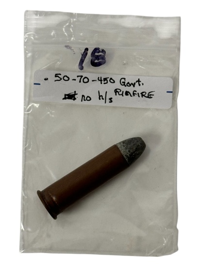 Rare .50-70-450 Government Rimfire Collectible Cartridge Ammunition