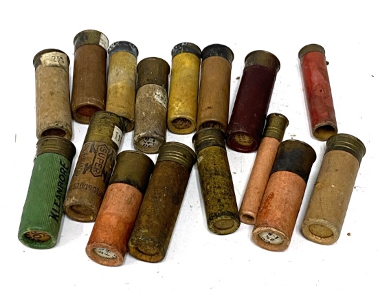 Treasure Lot of 16 Collectible Shotgun Cartridge Ammunition