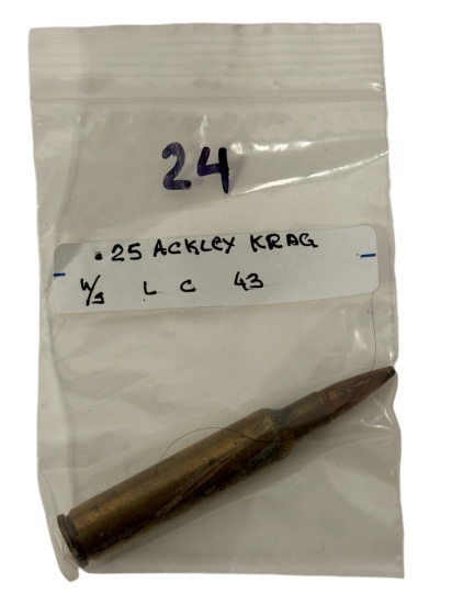 .25 Ackley Krag CF Cartridge Ammunition