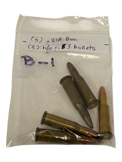 (5) .218 Bee Ammunition