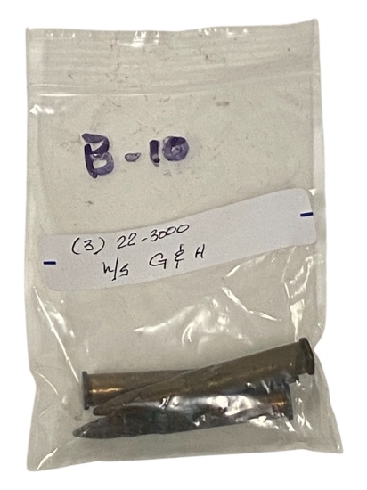 (3) Rare .22-3000 G&H Ammunition