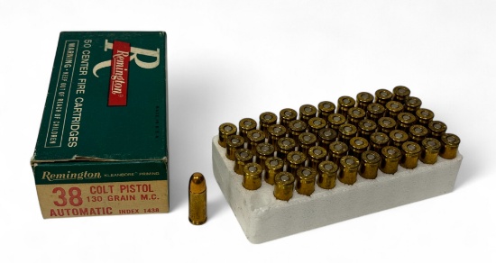 NIB 50rds. of .38 AUTO Colt Pistol 130gr. MC Remington Collectible Ammunition