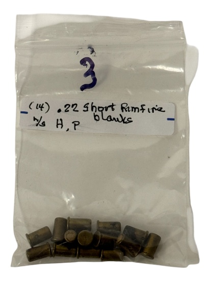 (14) .22 Short Rimfire Blanks Collectible Cartridge Ammunition