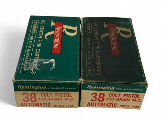 NIB 50rds. of .38 AUTO Colt Pistol 130gr. MC Remington Collectible Ammunition & Brass