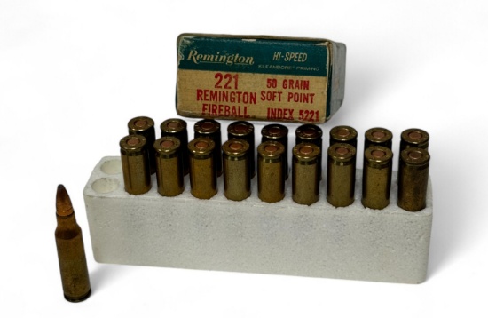 NIB 19rds. of 221 Remington Fireball 50gr. SP Ammunition