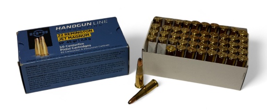 NIB 50rds. of .22 REM. "JET" Magnum 45gr. SP PPU Ammunition