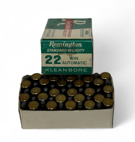 NIB 50rds. of Rare .22 WIN. AUTOMATIC Remington Kleanbore Ammunition