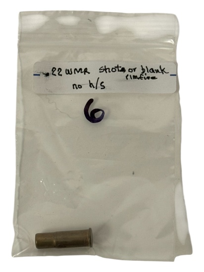 .22 WMR Rimfire Shot or Blank Collectible Cartridge Ammunition