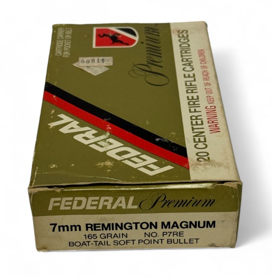 NIB 20rds. of 7mm REM. MAG. 165gr. BT SP Federal Ammunition