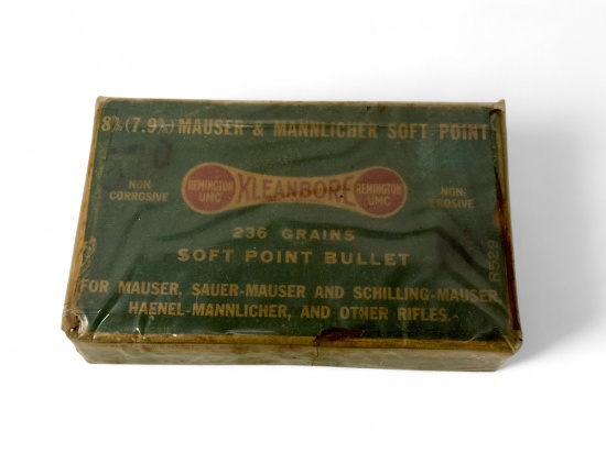 NIB 20rds. of 8mm (7.9mm) Mauser & Mannlicher SP 236gr. Remington-UMC Ammunition