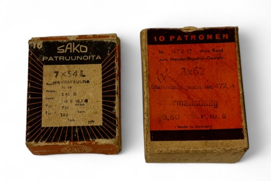 Rare 7x54 Lapua and 9.3x62mm Factory Ammunition