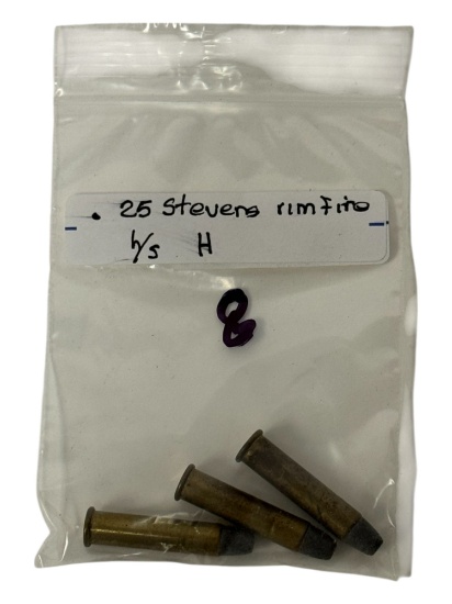 (3) .25 Stevens Rimfire Collectible Cartridge Ammunition