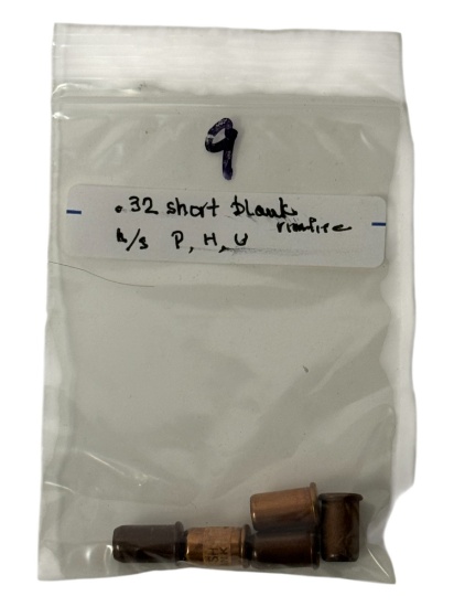 (5) .32 Short Rimfire Blanks Collectible Cartridge Ammunition