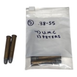 (5) Rare .38-55 Collectible Cartridge Ammunition