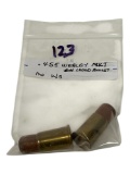 (2) .455 Webley MKI CF Wood Bullets Collectible Cartridge Ammunition