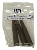 (3) 7.65x53 Mauser (Argentina) Cartridge Ammunition