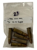 (6) .256 Winchester Mag CF Collectible Cartridge Ammunition