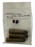 Rare (3) .44 Evans Long CF (.44-40 Straight) Collectible Cartridge Ammunition