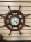Vintage Schatz & Sohne (Germany) Ships Wheel Nautical Brass Bell Clock