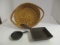 2 Mini Cast Iron Skillets and Double-Handle Sweetgrass Basket