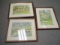 3 Framed and Matted Watercolor Landscape Artwork by Petti