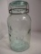 Large Vintage Atlas E-Z Seal Blue Glass Jar
