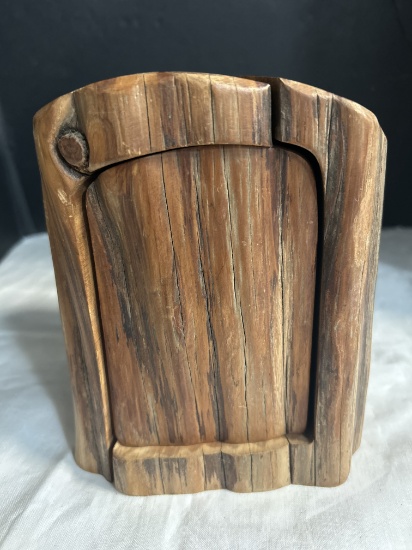 Unique Handcarved Wood Puzzle Box - Signed "Richard Rothbord, Sugarloaf, NY"
