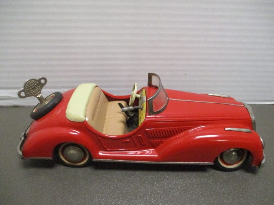 Vintage Distler "Mercedes Roadster" Wind-Up Tin Toy Car with Key