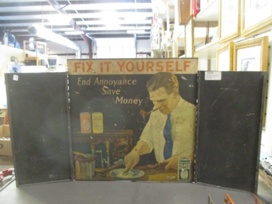 Vintage 1920-30s "Savogran Fix It Yourself" Hardware Store Display Sign