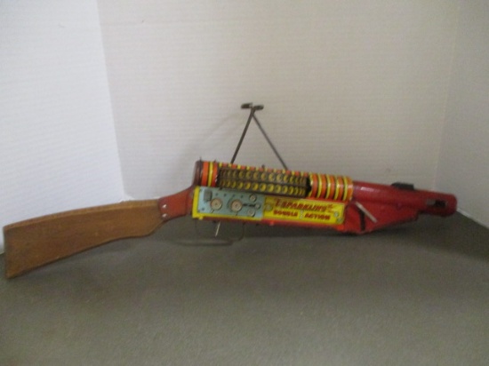 Vintage Marx "G-Man Sparkling Double Action" Wind-Up Tin Gun
