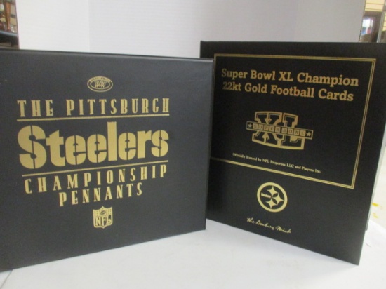 Danbury Mint "Super Bowl XL Champion 22kt Gold Football Cards" in Binder