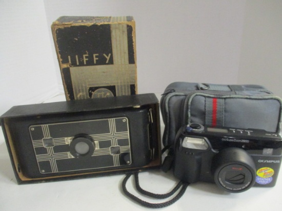 Vintage Kodak Jiffy Six-16 Camera in Original Box and Olympus Super