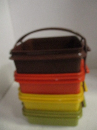 Retro Set of 4 Tupperware Stackable Square Food Storage Containers