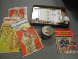 Lot of Vintage Wade Hampton Football Programs, Framed Atlantic Falcons